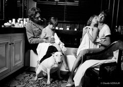 Serge Gainsbourg, Charlotte, Jane Birkin et Kate Barry - Photographie de Claude Azoulay